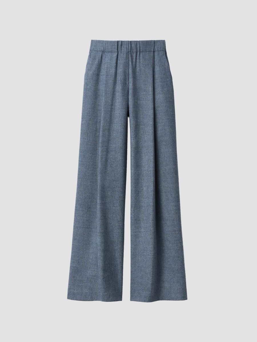 Lafayette 148 New York Women's Astor Pleat-Front Wide-Leg Pants - Nu Blue Multi - Size XXS