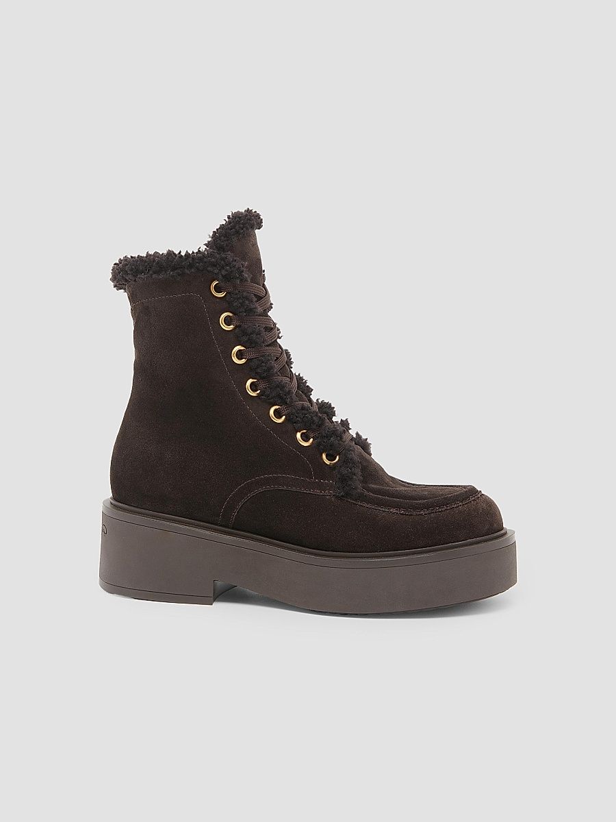 Gianvito Rossi Women's 20MM Suede & Shearling Boots - Black - Size 10