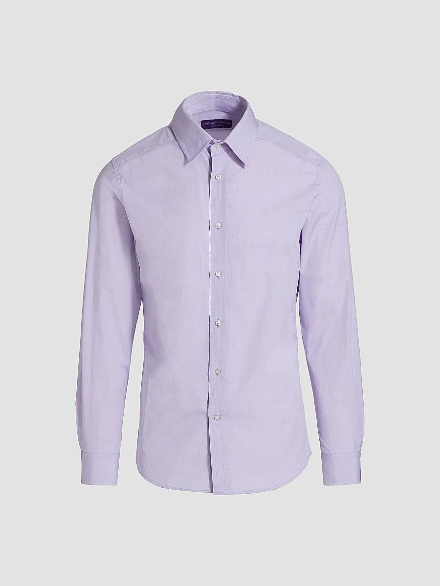 Ralph Lauren Purple Label Men's Solid Cotton Shirt - Lavender - Size 17