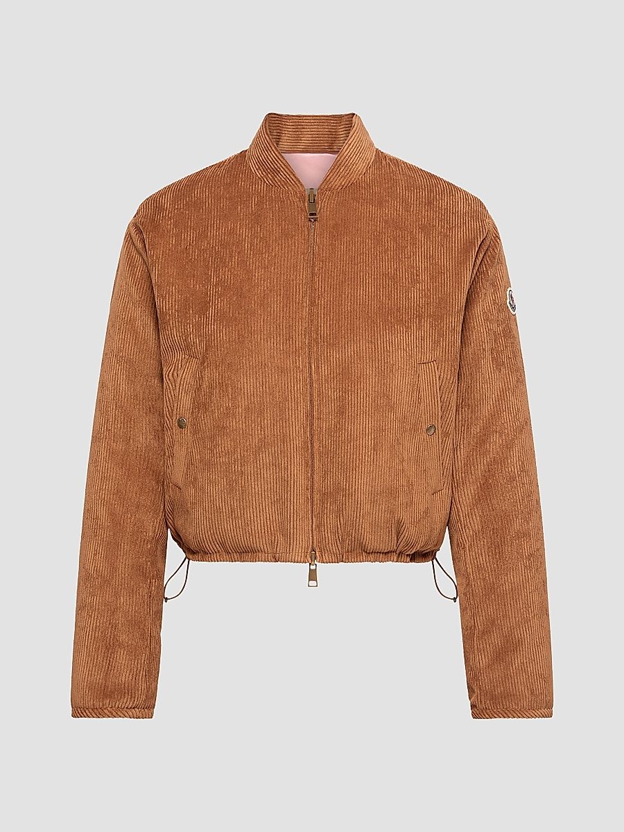 Women's Blageon Reversible Puffer Jacket in Corduroy - Camel Beige - Size Large