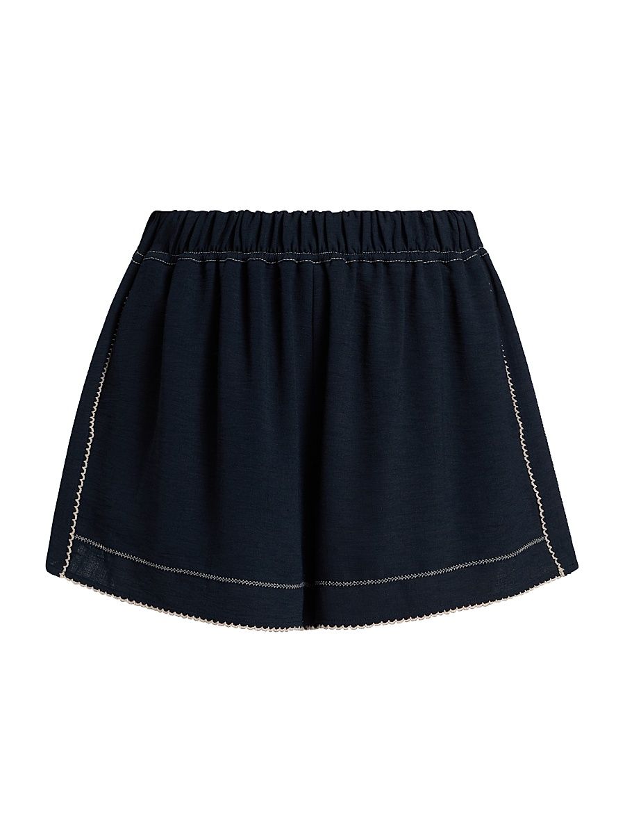Women's Anaya Embroidered Shorts - Navy - Size XS