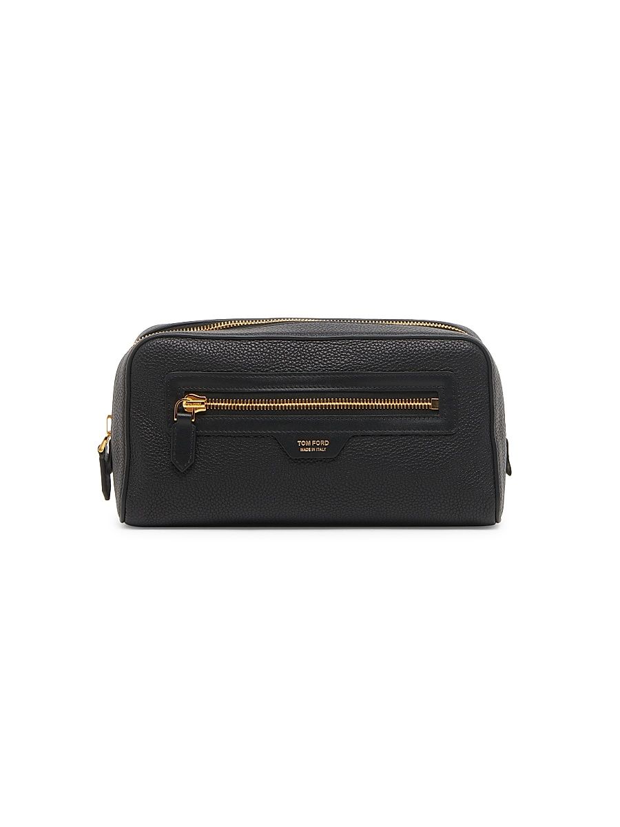 TOM FORD Unisex Soft Grain Leather Smart Toiletry Case - Black
