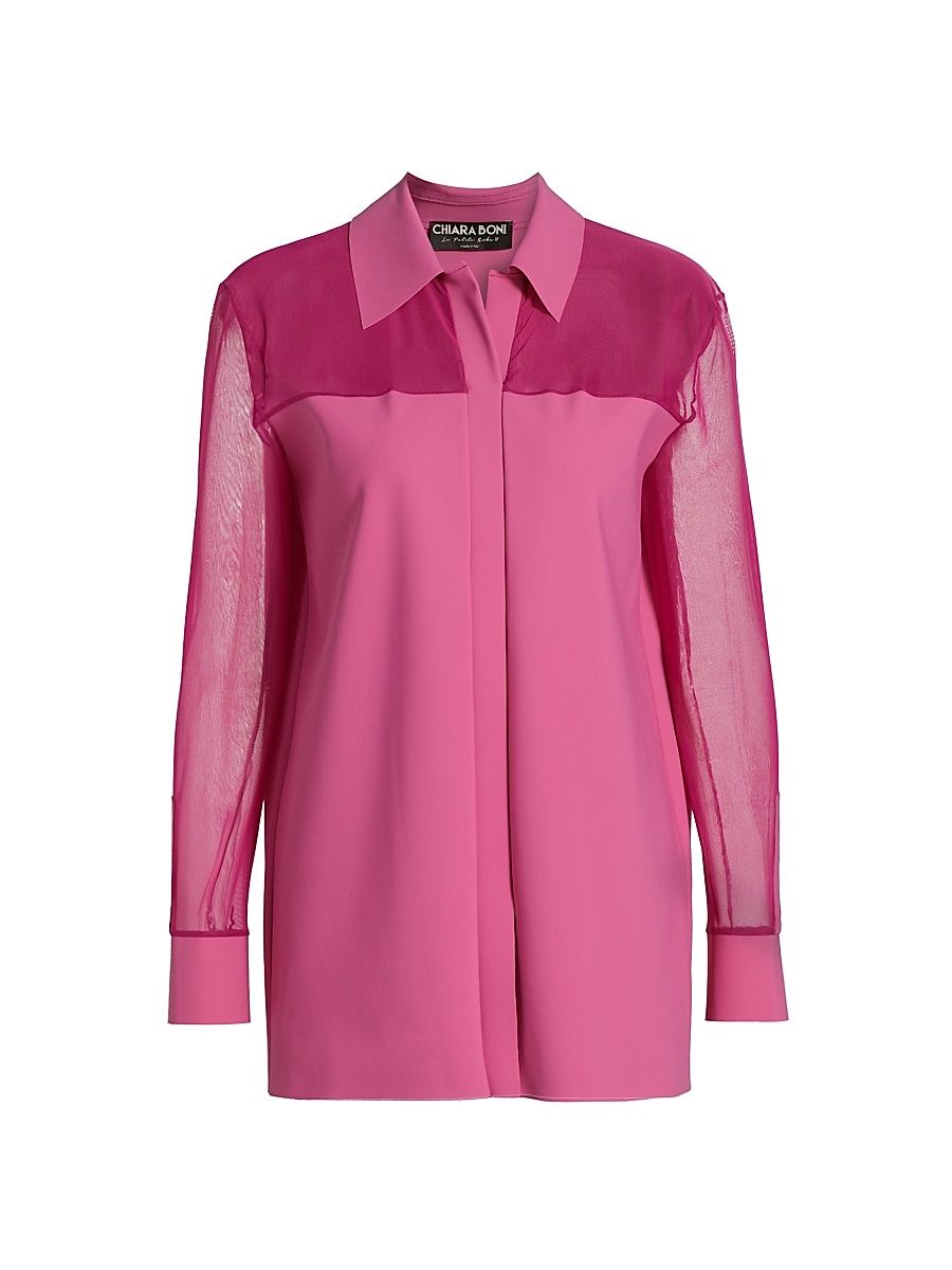 Women's Drogo Illusion Button-Front Shirt - Romantic - Size XL