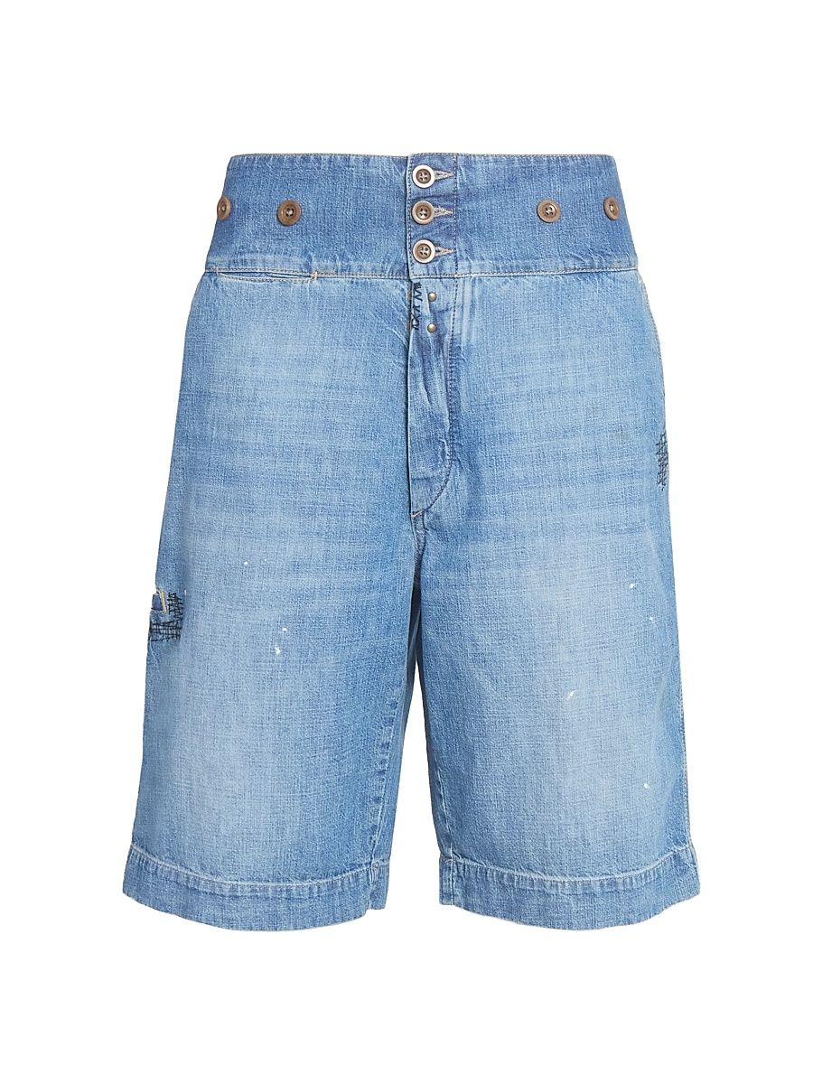 Women's Denim Bermuda Shorts - Medium Blue Vintage - Size 8