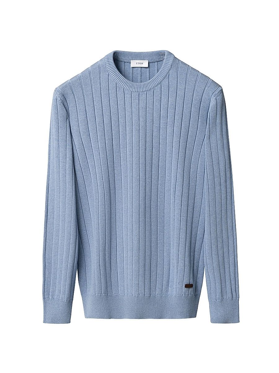 Men's Knit Crewneck Sweater - Light Blue - Size XXL