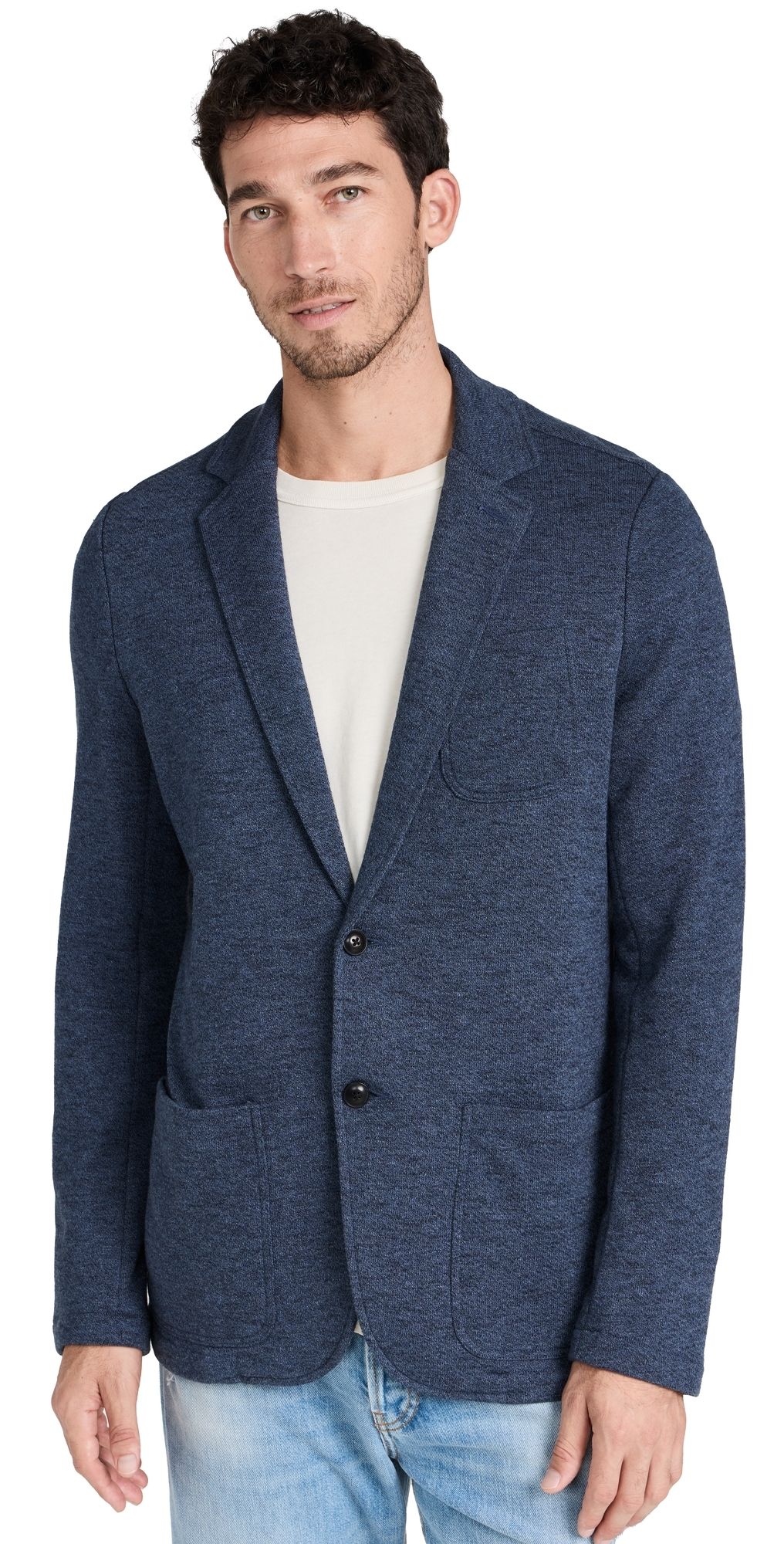 Faherty Inlet Knit Blazer Deep Navy Melange XXL