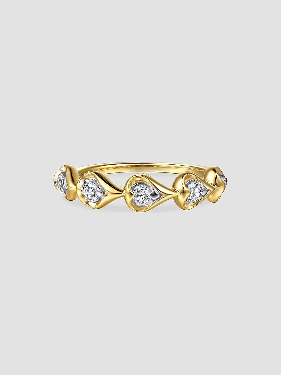 Gabriel & Co Women's Contemporary Buttercup Two-Tone 14K Gold & 0.25 TCW Diamond Stackable Ring - Yellow Gold - Size 6.5