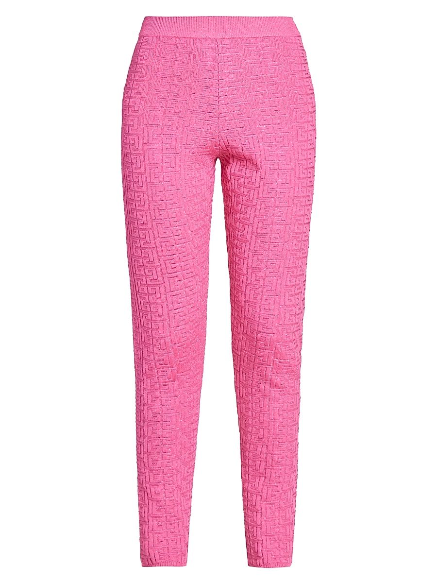 Women's Logo Knit Leggings - Pink Silver - Size 6