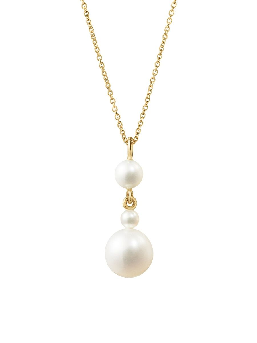 Women's Wild Beauty 18K Yellow Gold & Pearl Babylon Trois Necklace - Gold