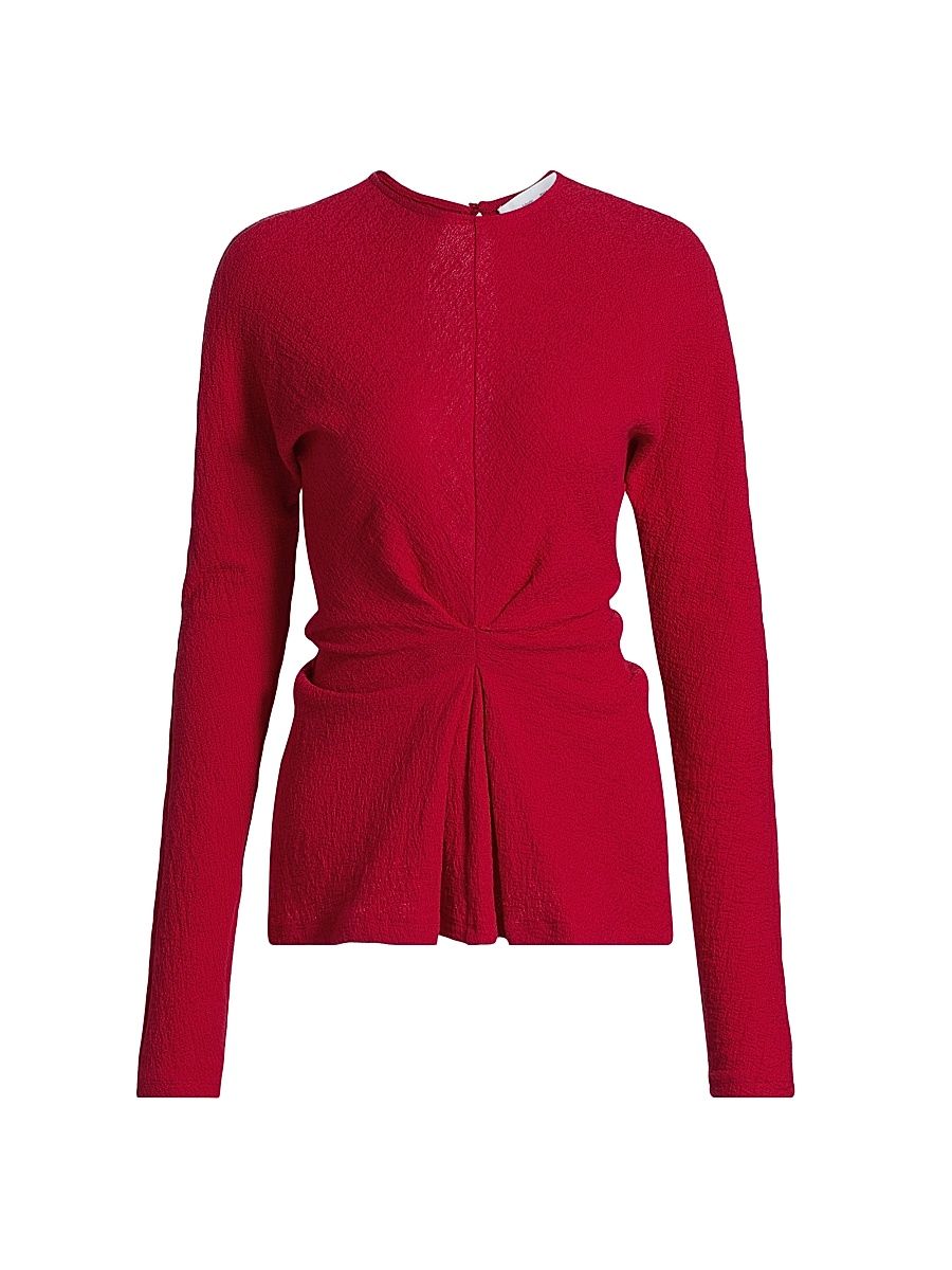 Women's Heather Twisted Stretch Cotton Top - Dark Poppy - Size Large