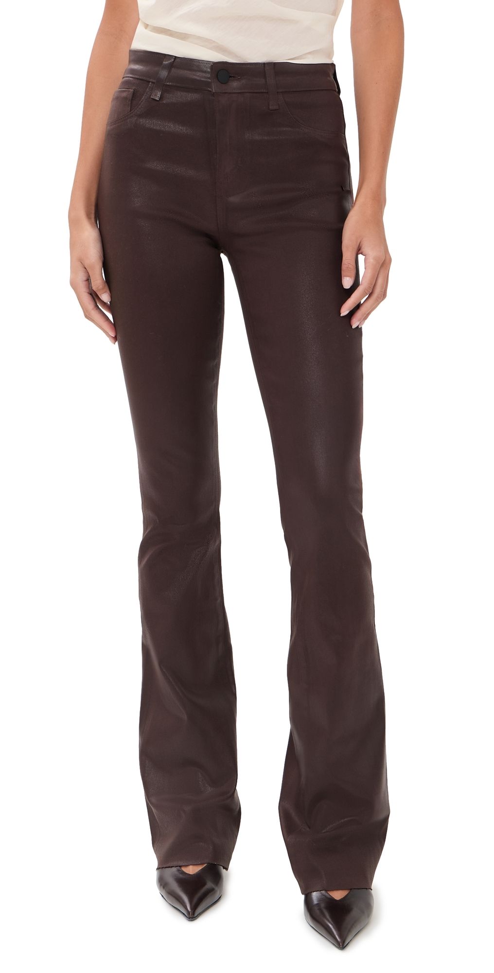 L'AGENCE Ruth Straight Coated Jeans Dark Java Coated 29