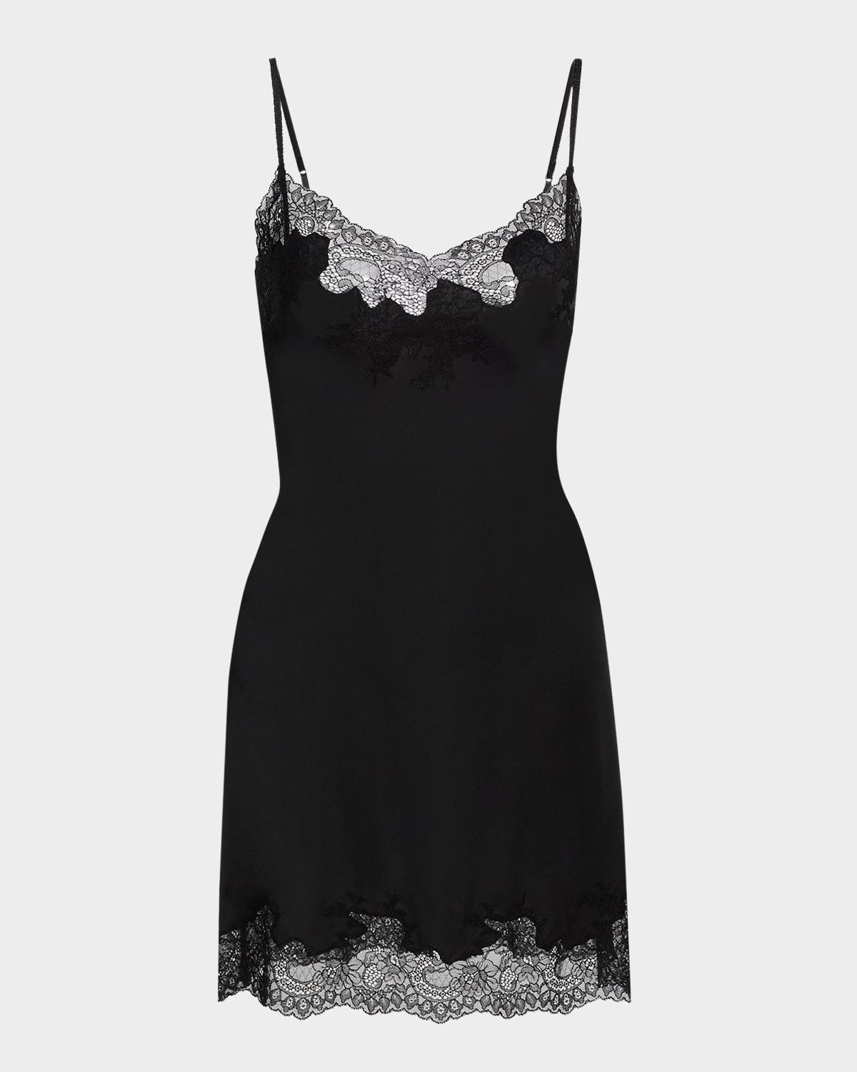 Enchant Silky Lace-Trim Chemise