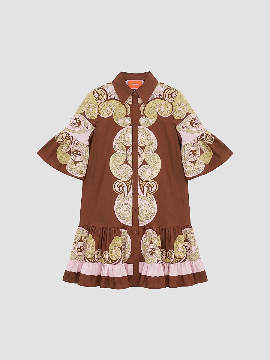 Women's Choux Dress - Kells Swirl Burgundy - Size 2