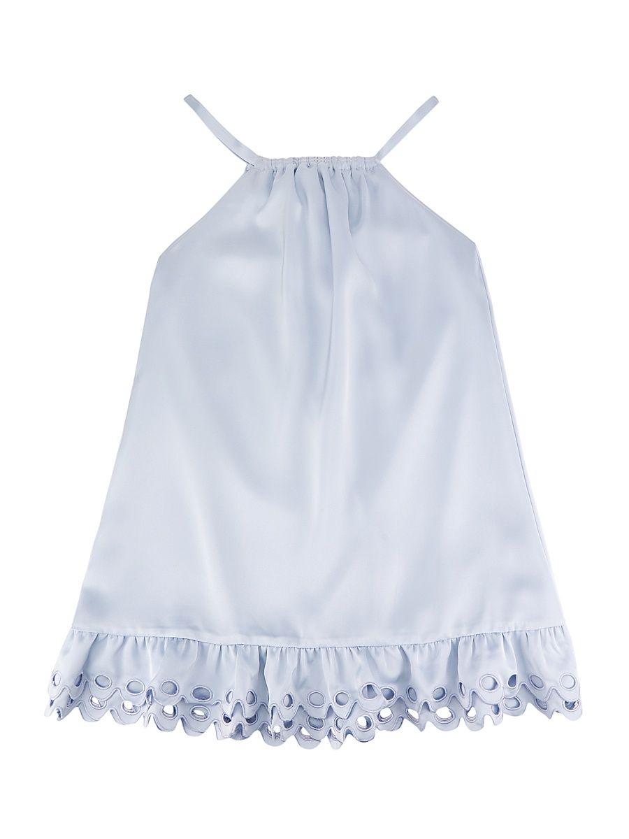 Little Girl's & Girl's Vivi Satin Dress - Coastal - Size 8