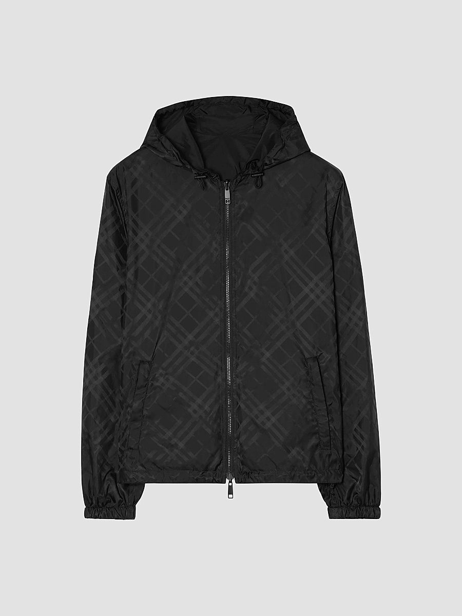 Men's Newport Check Windbreaker Jacket - Black Ip Check - Size XXL