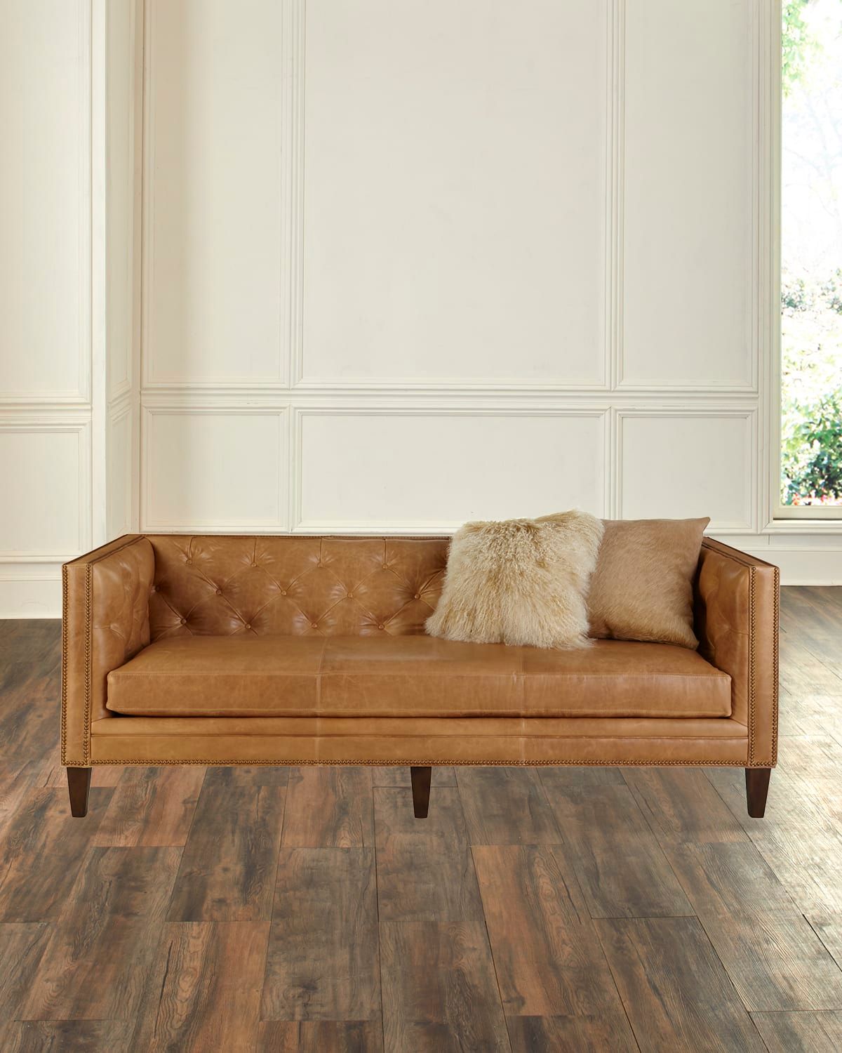 Brock Leather Sofa 90"