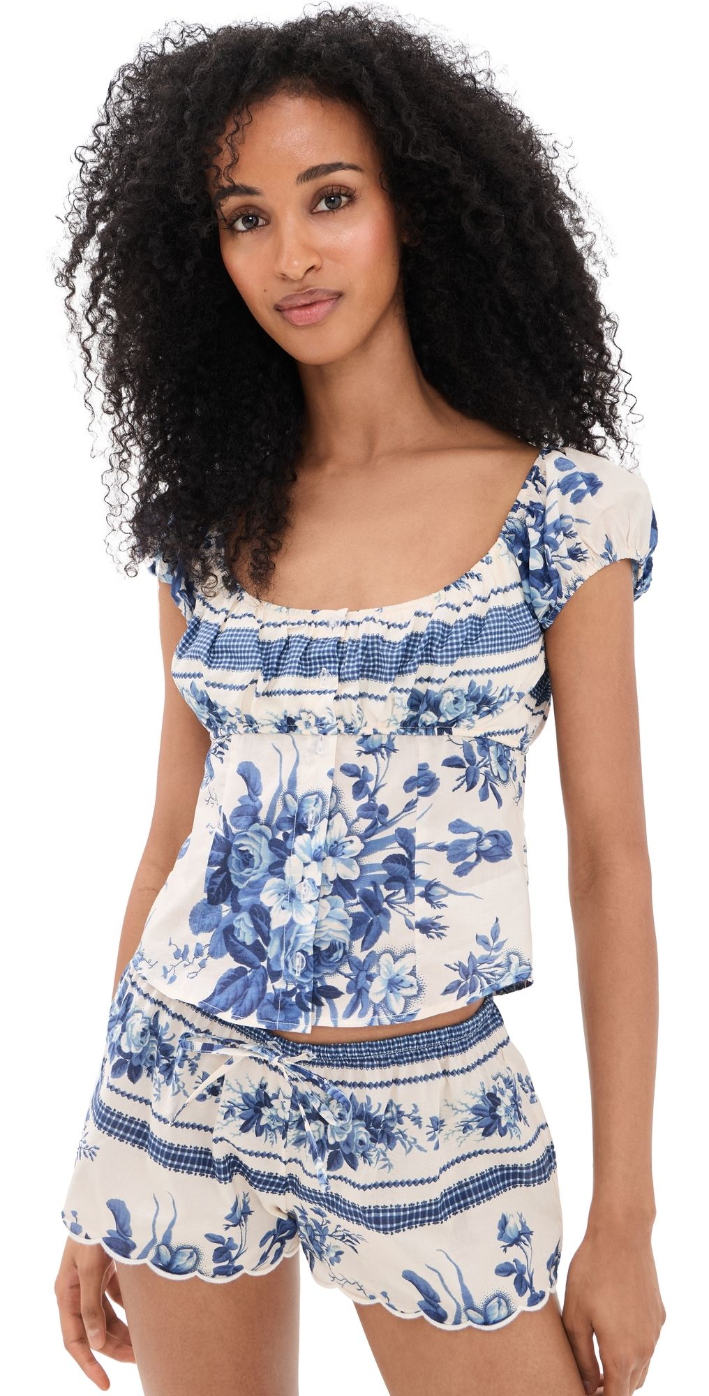 Montce Blue Toile Stripe Millie Top Blue Toile Stripe M