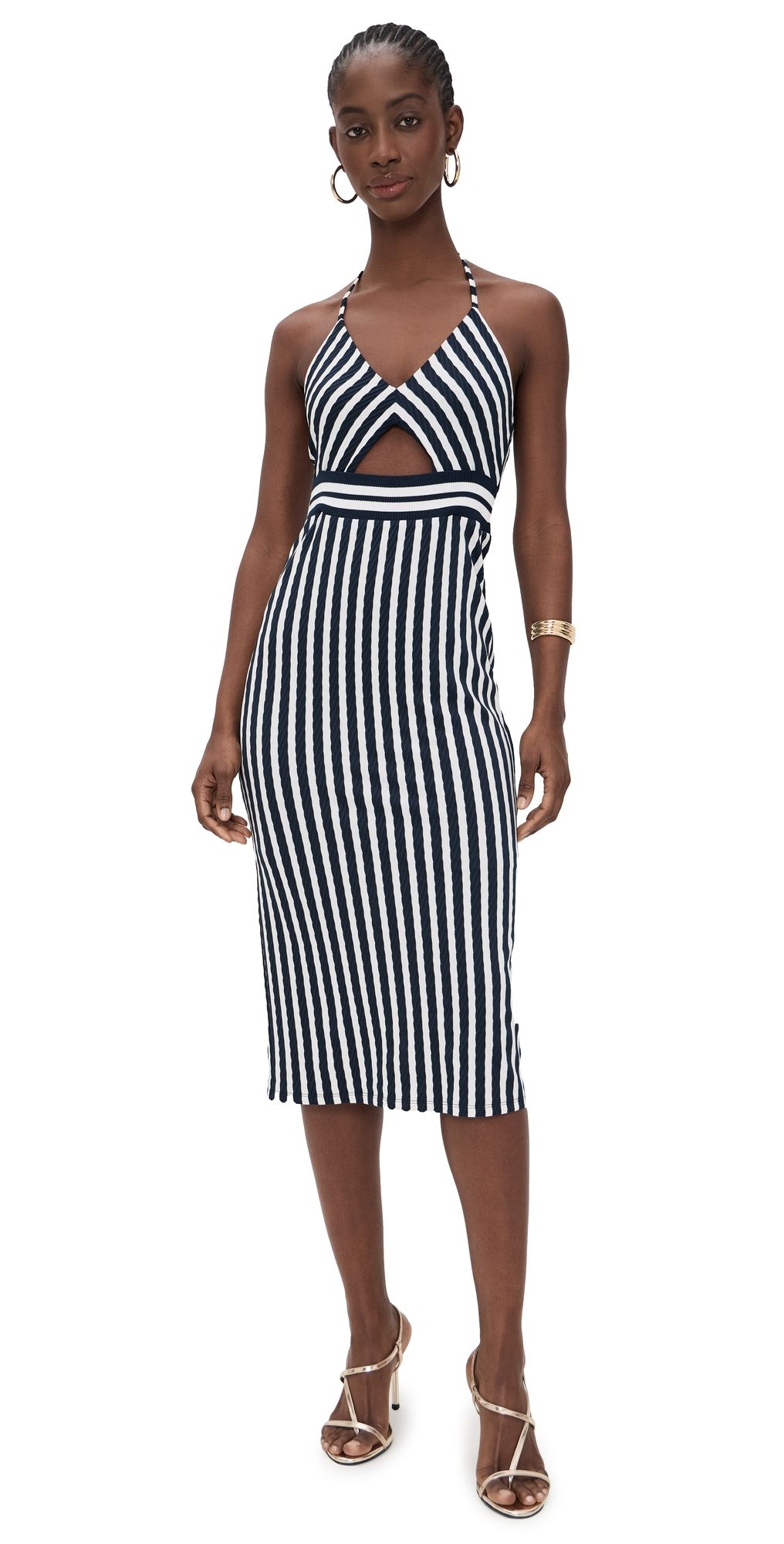 Ramy Brook Stevie Dress Navy Stripe XL