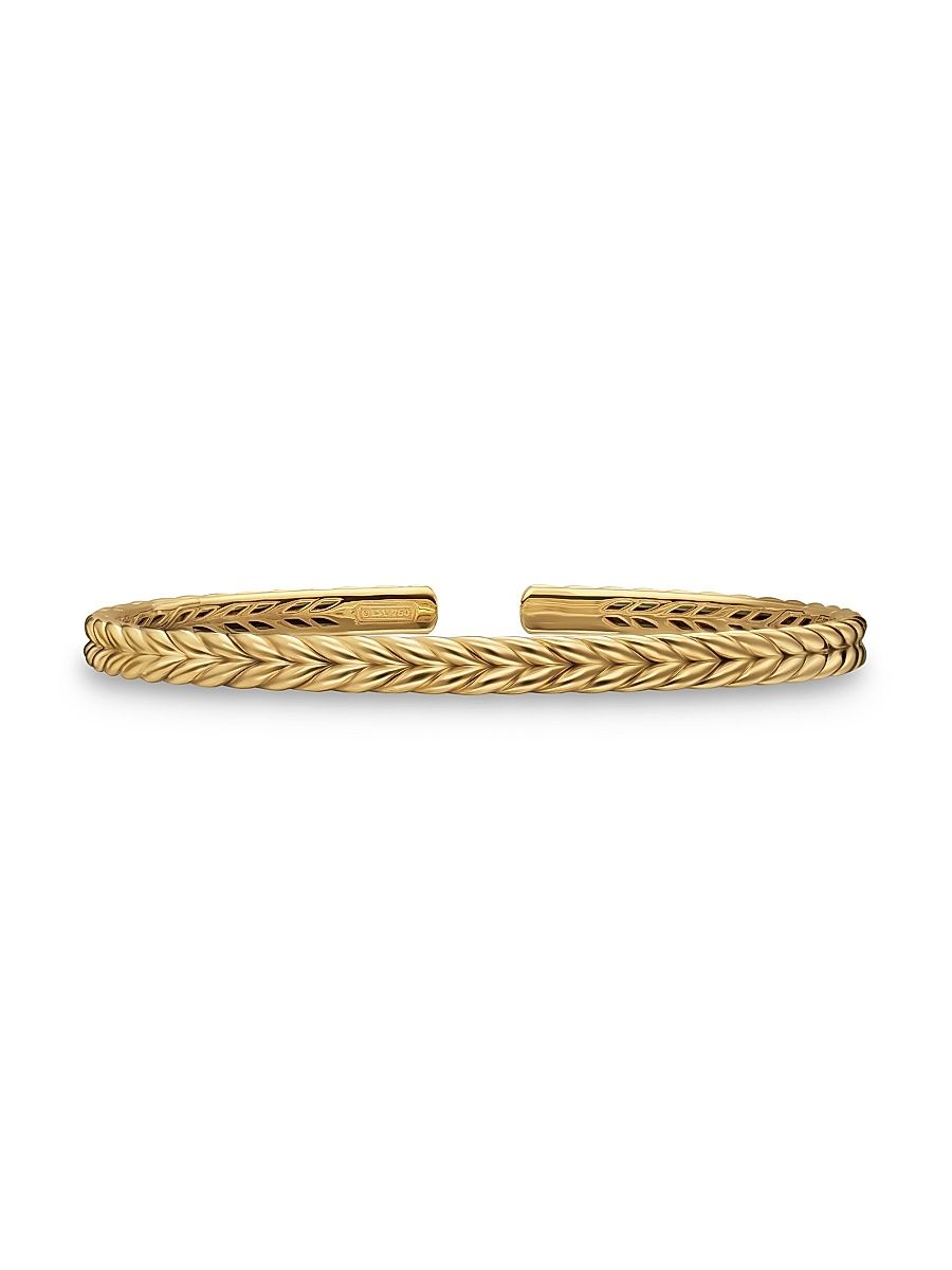 Men's Chevron Flex Bracelet in 18K Yellow Gold, 5.2MM - Gold - Size Medium