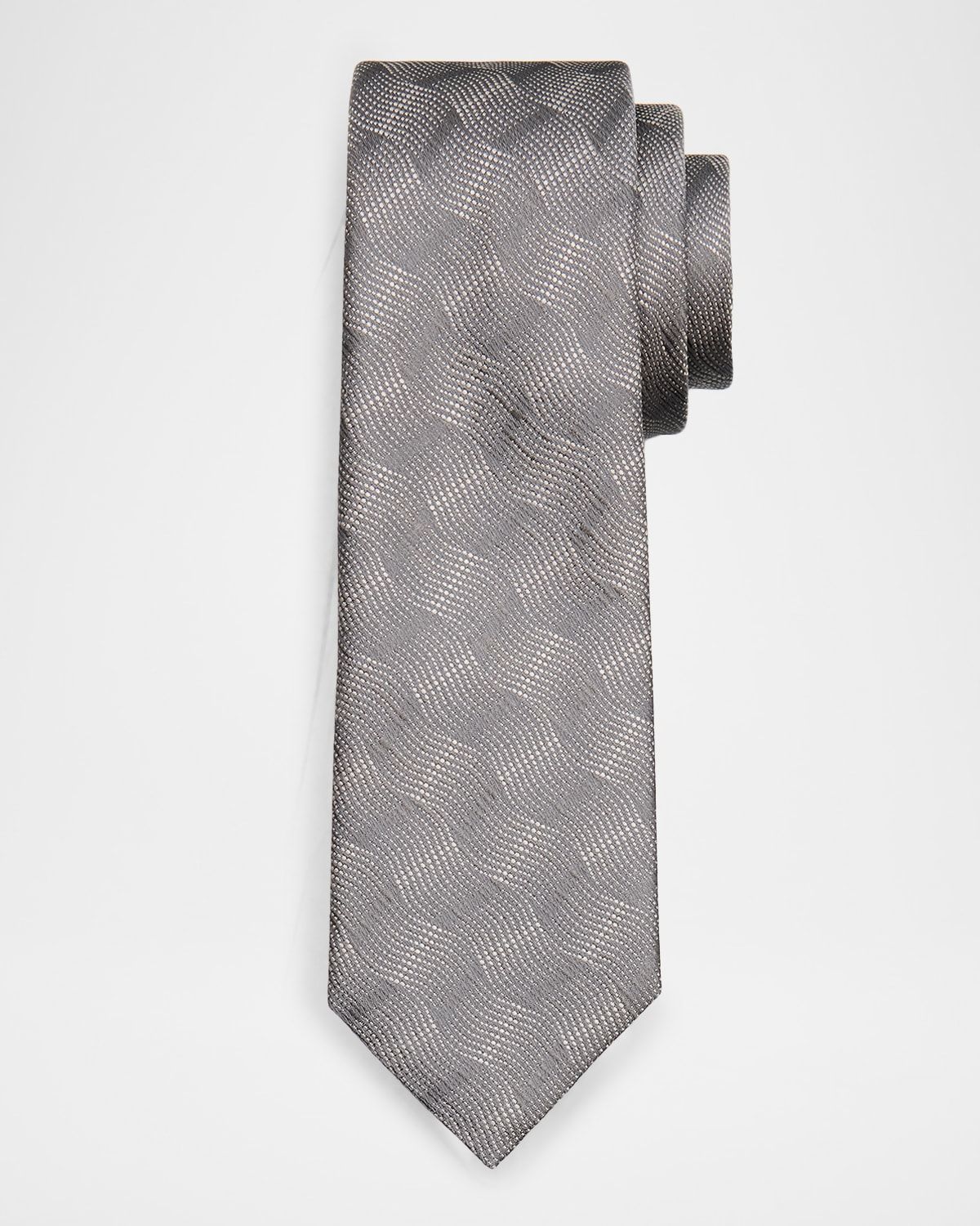 Men & apos;s Wave Jacquard Silk Tie