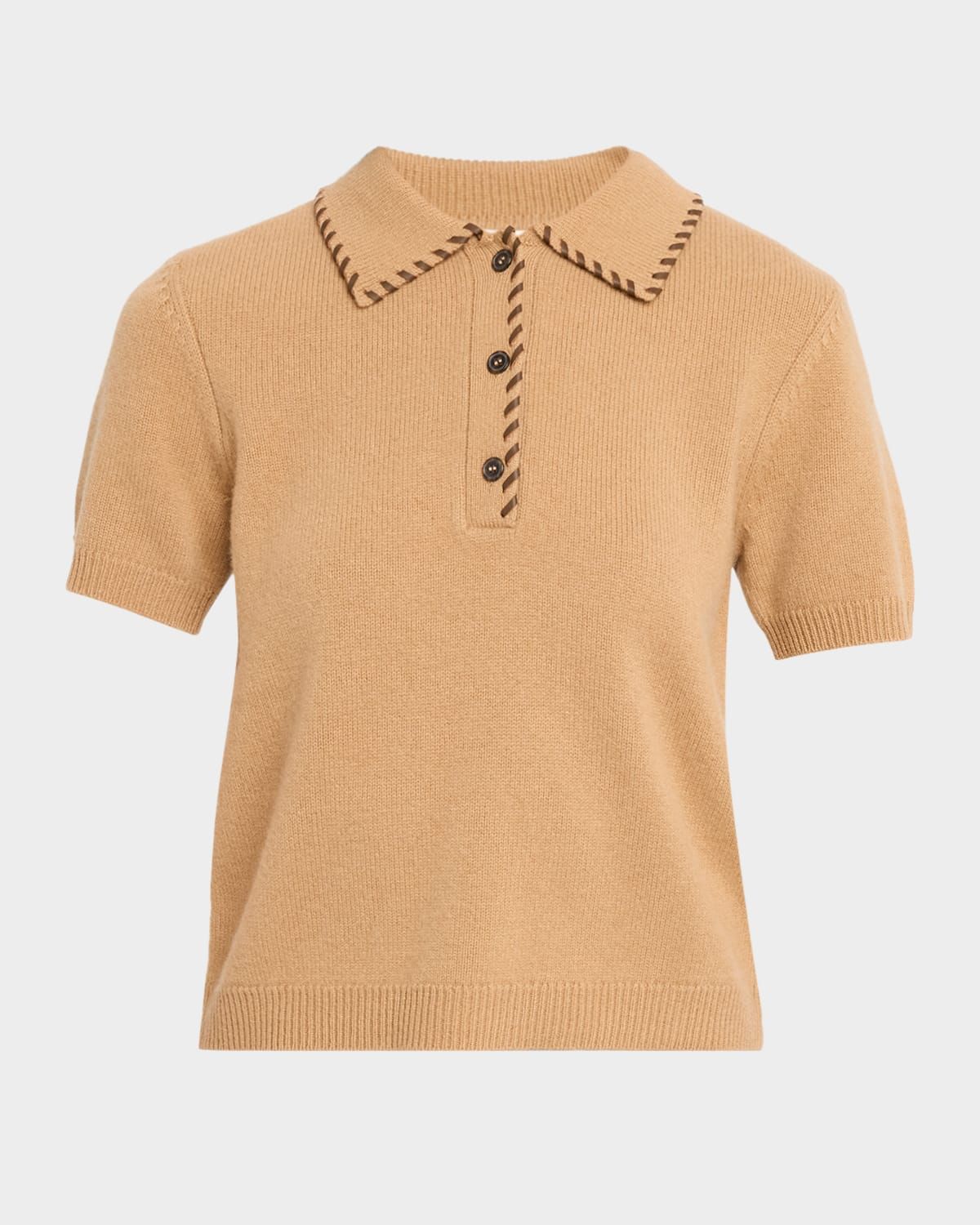 The Leather Stitch Polo Sweater