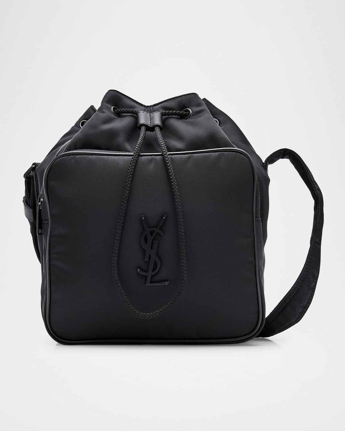 Men & apos;s Niki Small YSL Bucket Crossbody Bag in Nylon