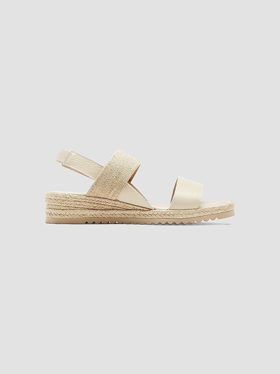 La Canadienne Women's Rowena 40MM Leather Espadrille Sandals - Cognac Pebble - Size 9