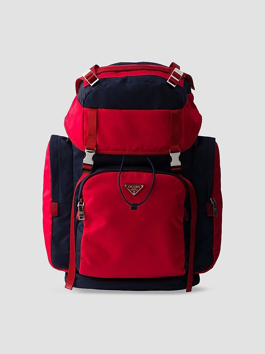 Prada Men's Re-Nylon Backpack - Blue Red