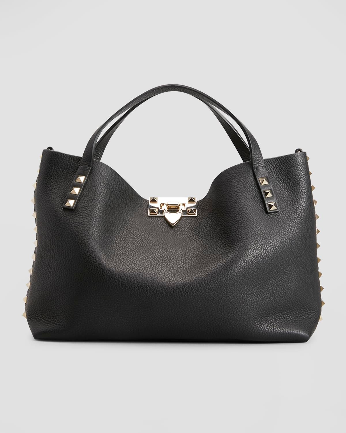 Rockstud Calfskin Small Tote Bag