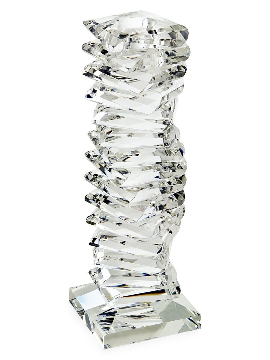 Clear Crystal Twisted Candleholder - Clear - Size Large