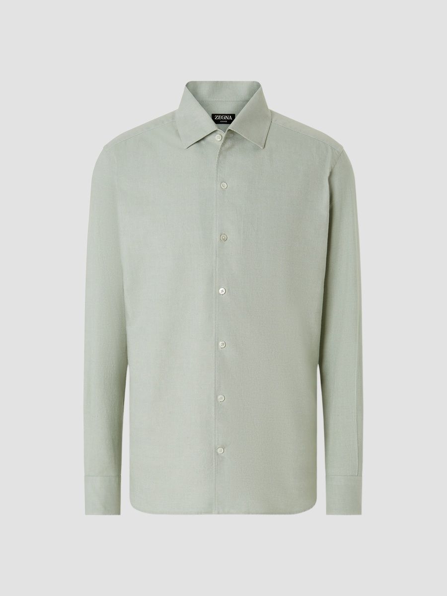 ZEGNA Men's Cashco Shirt - Light Green - Size XXXL