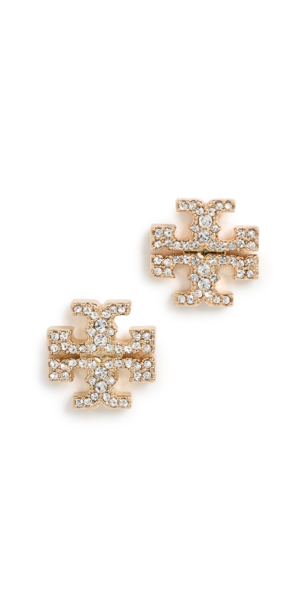 Tory Burch Icon Pavé Stud Earrings Tory Gold / Crystal One Size