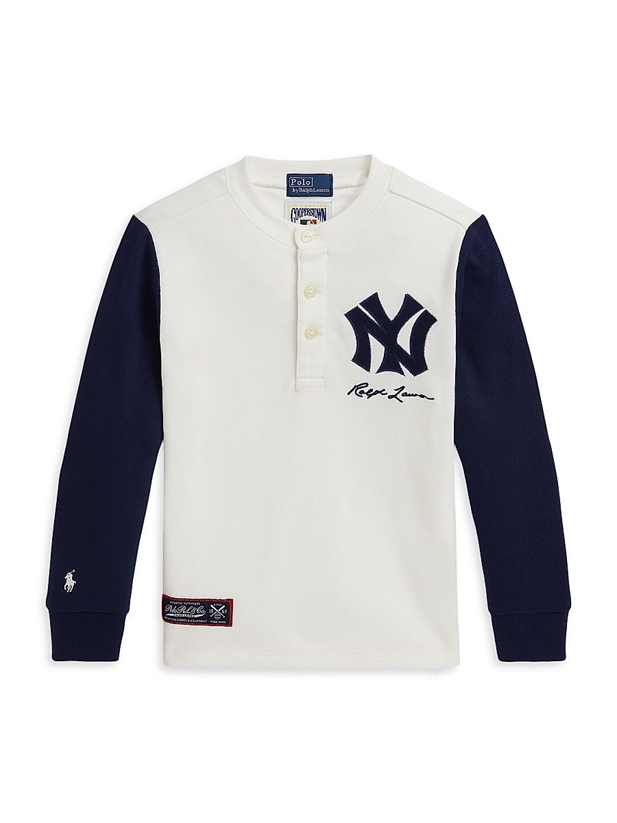 Little Boy's & Boy's Yankees Jersey Henley Shirt - Newport Navy - Size 18