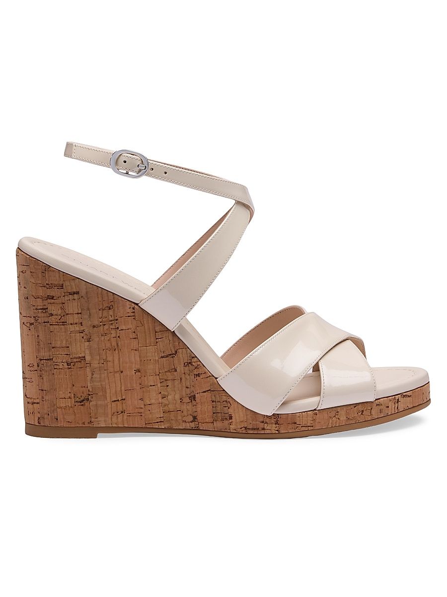 Women's Alyssa 85MM Patent Leather Sandals - Linen - Size 9.5