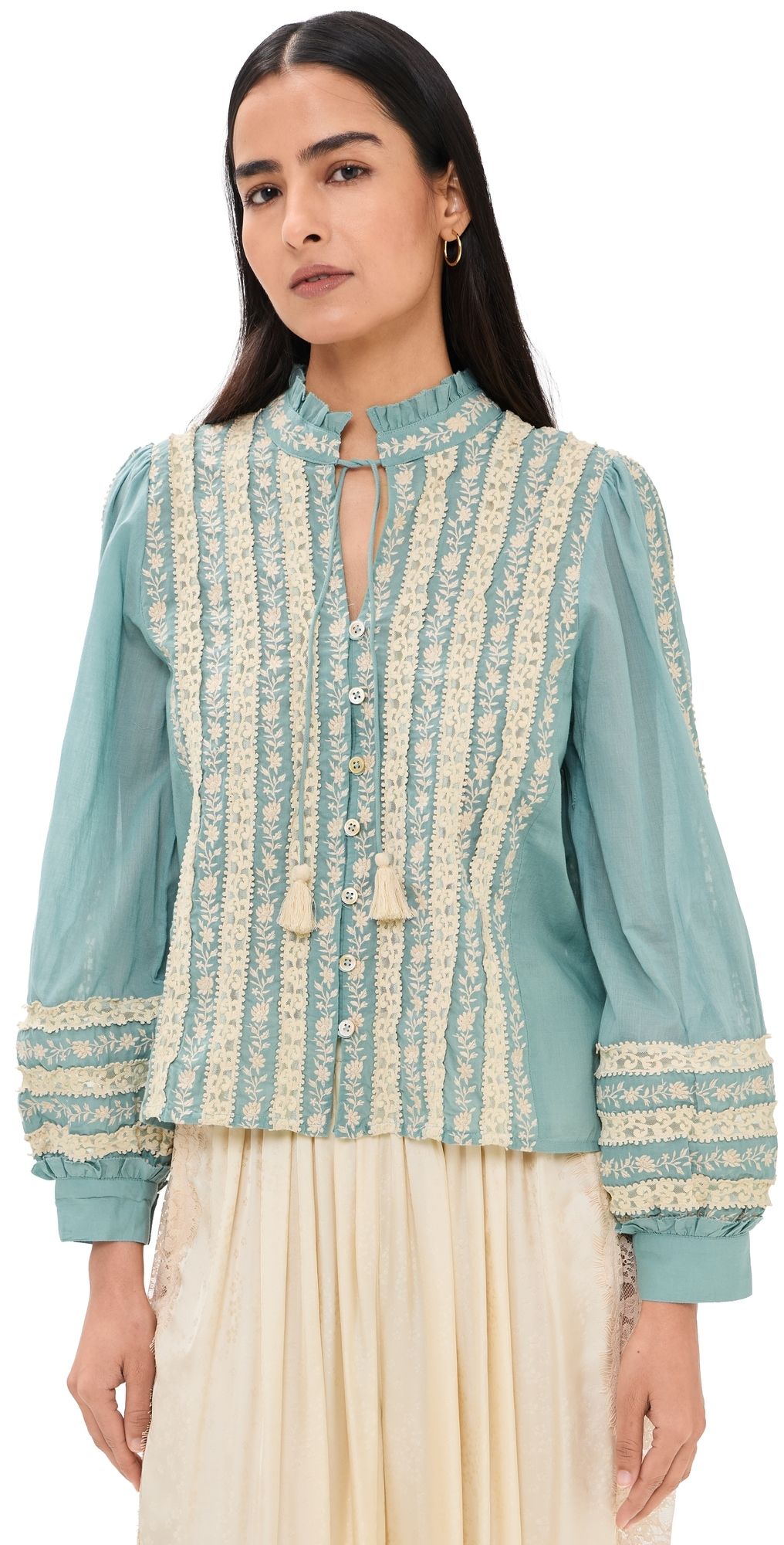 Sea Kirsten Print Long Sleeve Top Sky XL