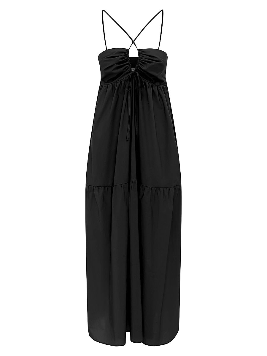 Women's Hana Cross-Over Keyhole Maxi Dress - Black - Size XL