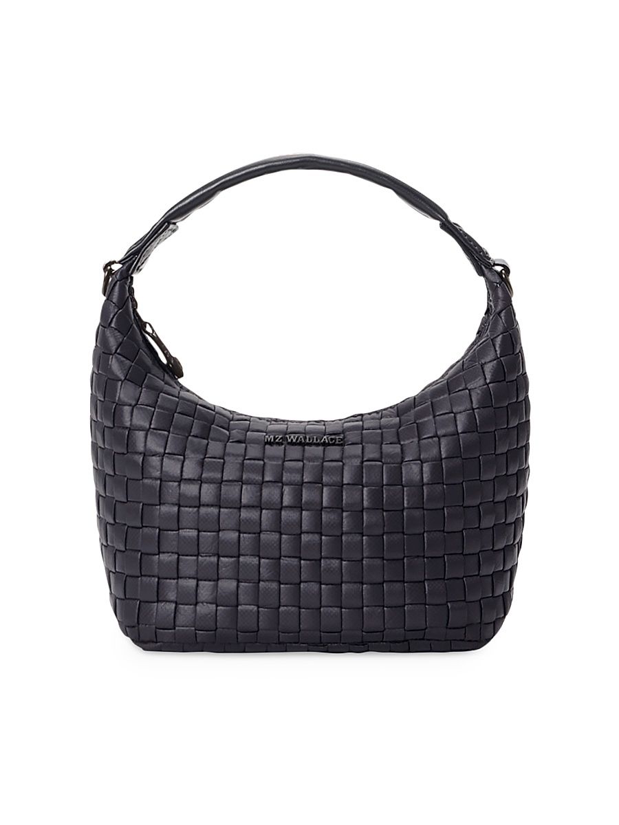 Women's Mini Woven Hobo Bag - Black