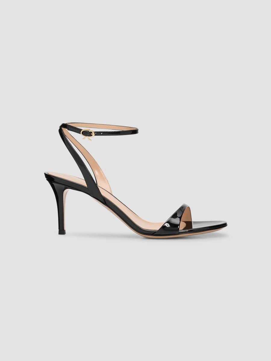 Gianvito Rossi Women's Vernice 70MM Patent Leather Sandals - Black - Size 12