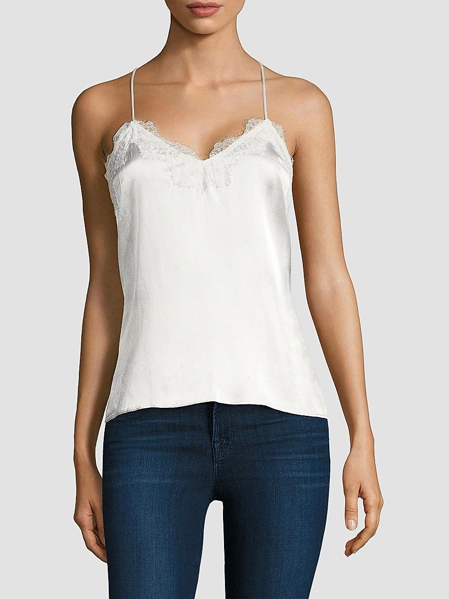 Cami NYC Women's Racer Silk Charmeuse Camisole - White - Size XL