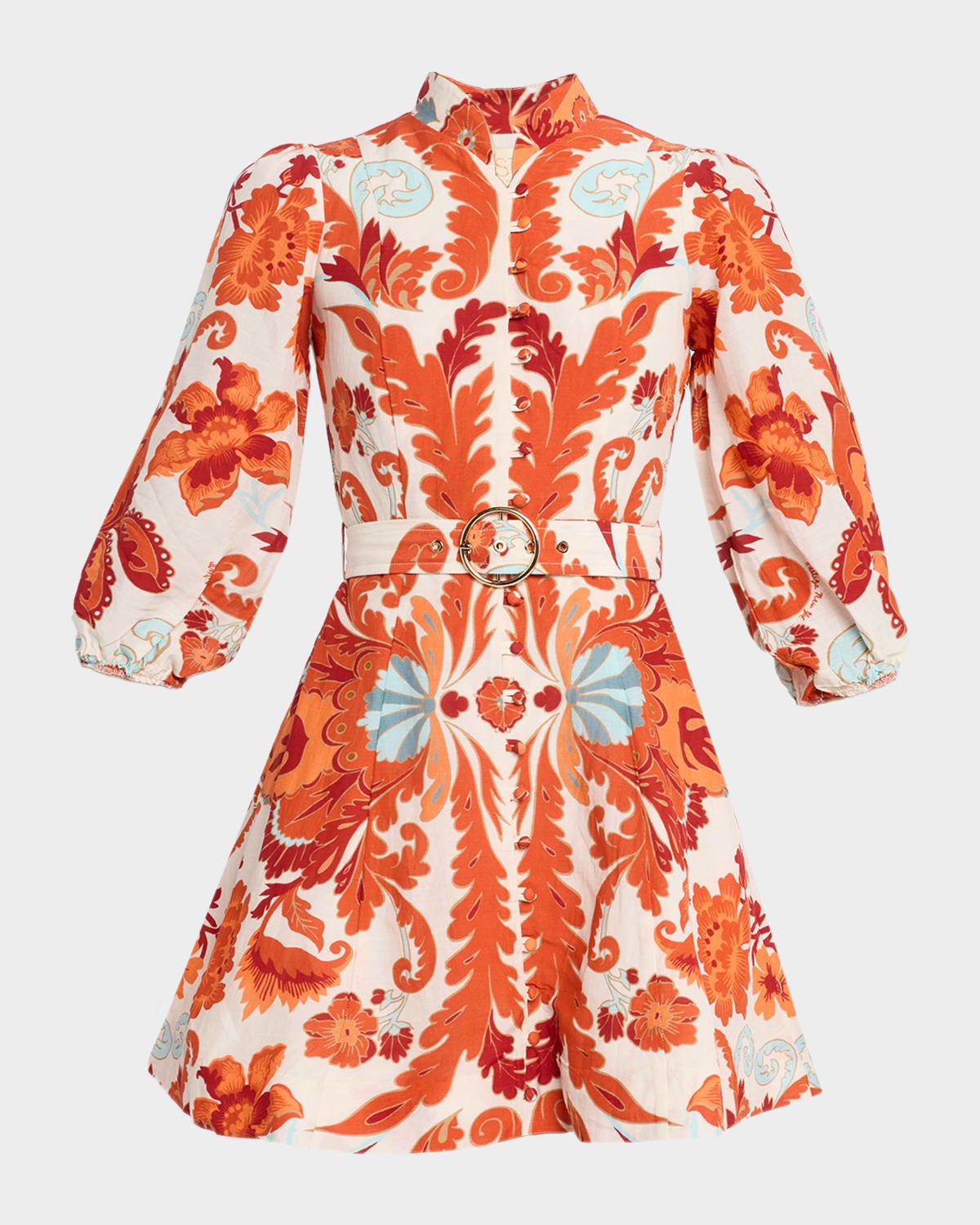 Juniper Belted Floral-Print Mini Dress