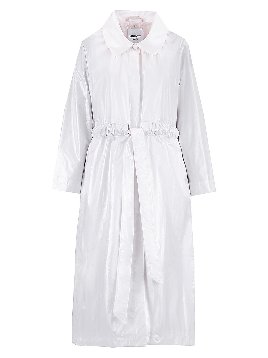 Women's Belted Slicker Coat - Arctic White - Size XL