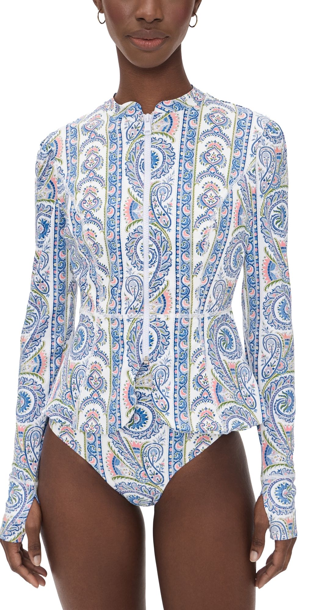 Hill House Home The Alexia Rashguard Top Corsica Paisley Blue XL