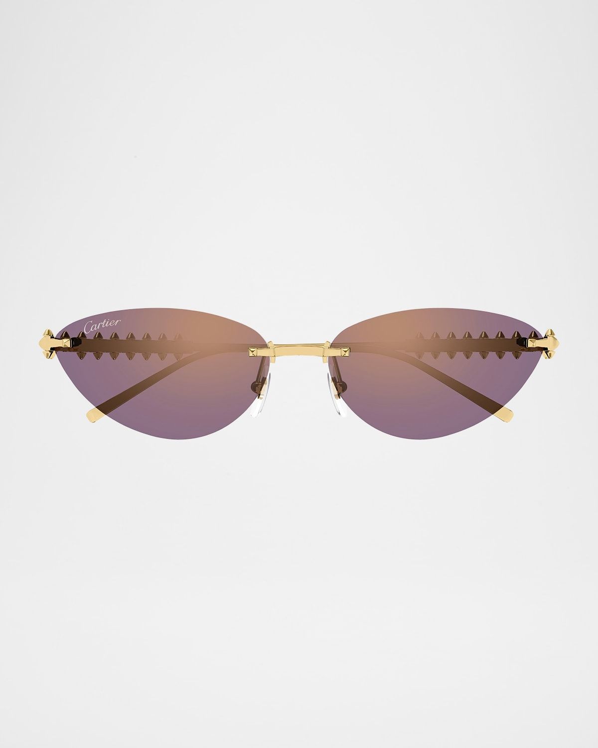 Clash de Cartier 58mm Rimless Metal Cat-Eye Sunglasses