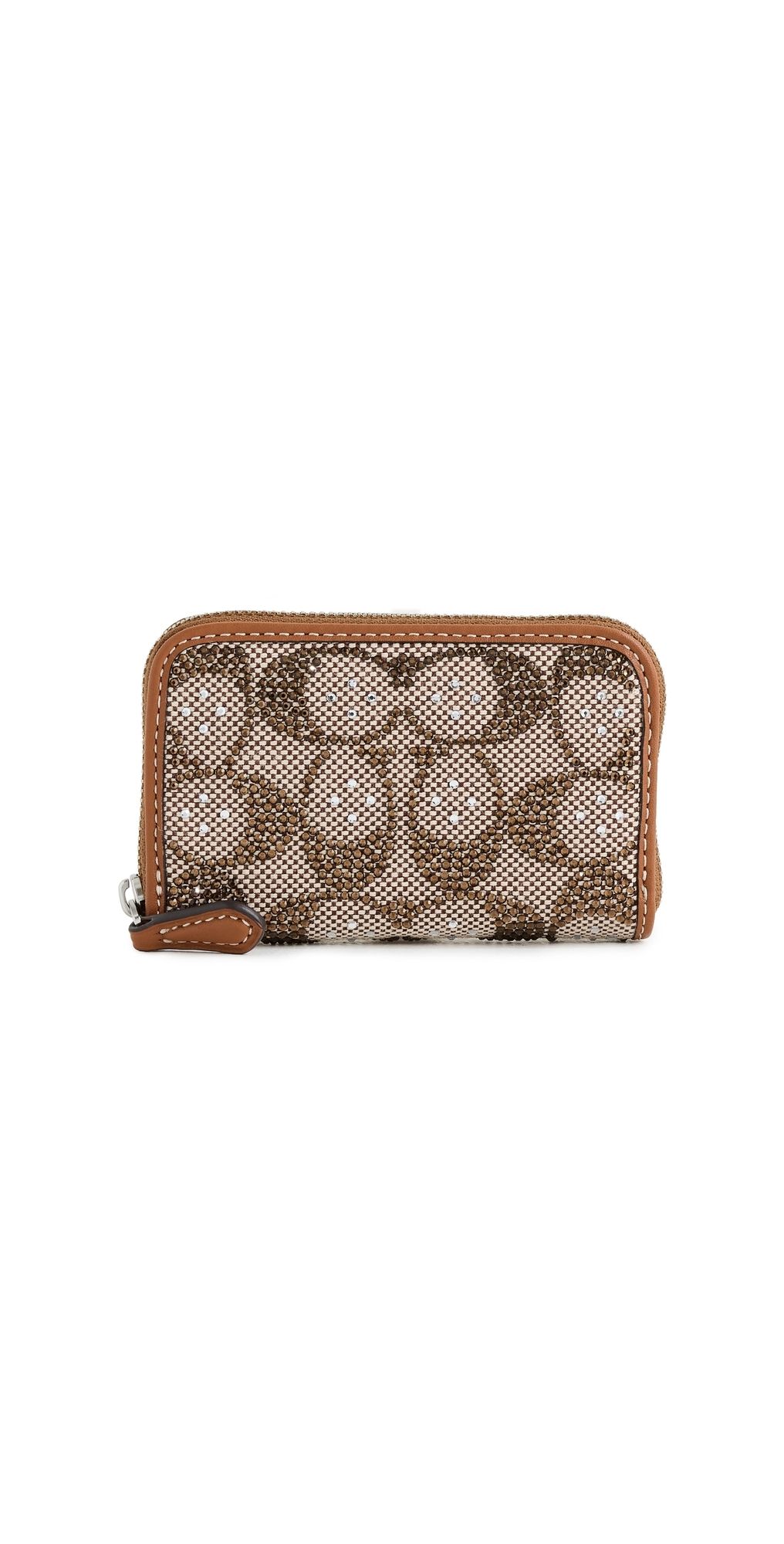 Coach Crystal Signature Jacquard Essential Small Card Case LH/Burnished Amber One Size