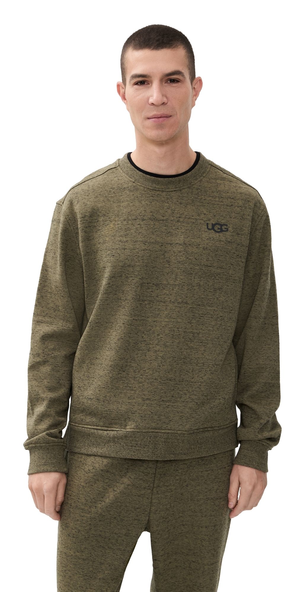 UGG Nyles Lounge Crew Sweatshirt Burnt Olive Heather XL