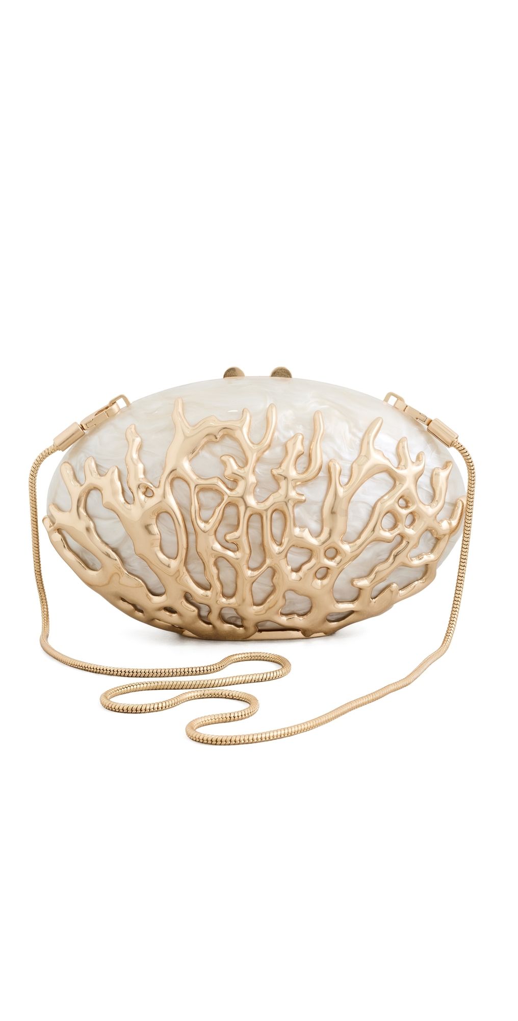 SIMKHAI Dylan Coral Clutch Ivory One Size
