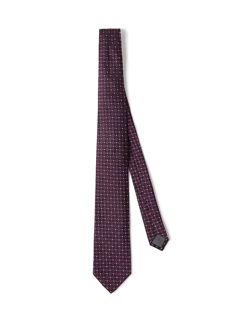 Men's Silk Jacquard Tie - Burgundy
