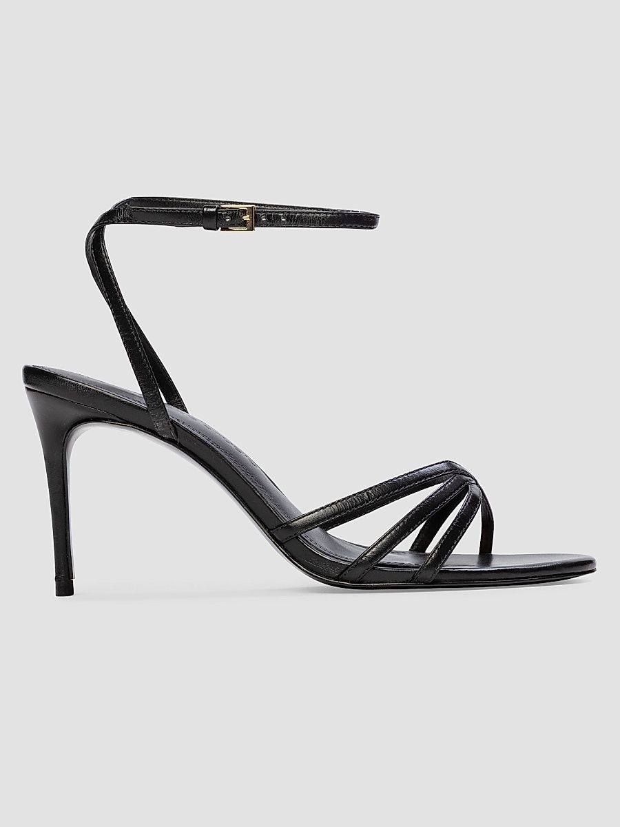 Women's Olie 80MM Leather Sandals - Black Leather - Size 12