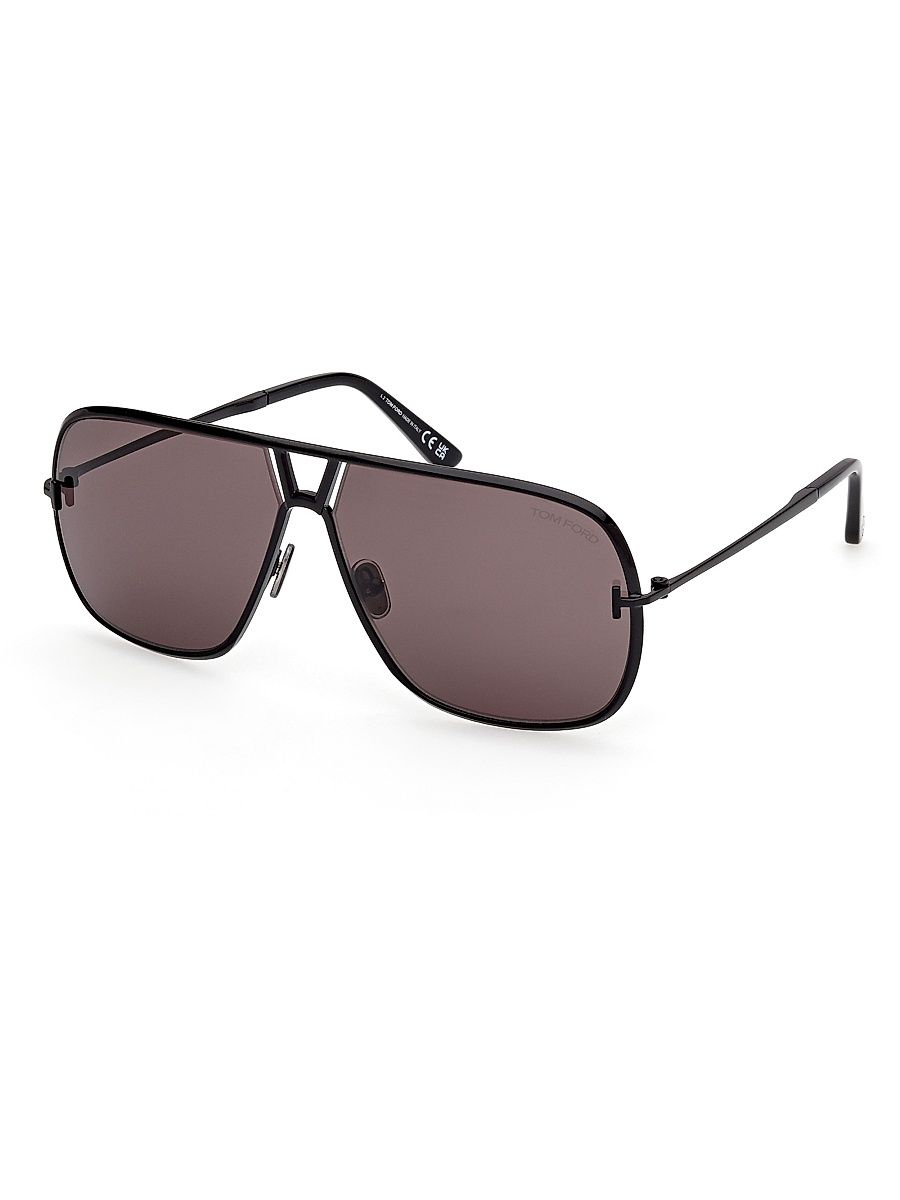 Men's Starvos 63MM Rectangular Sunglasses - Black Grey