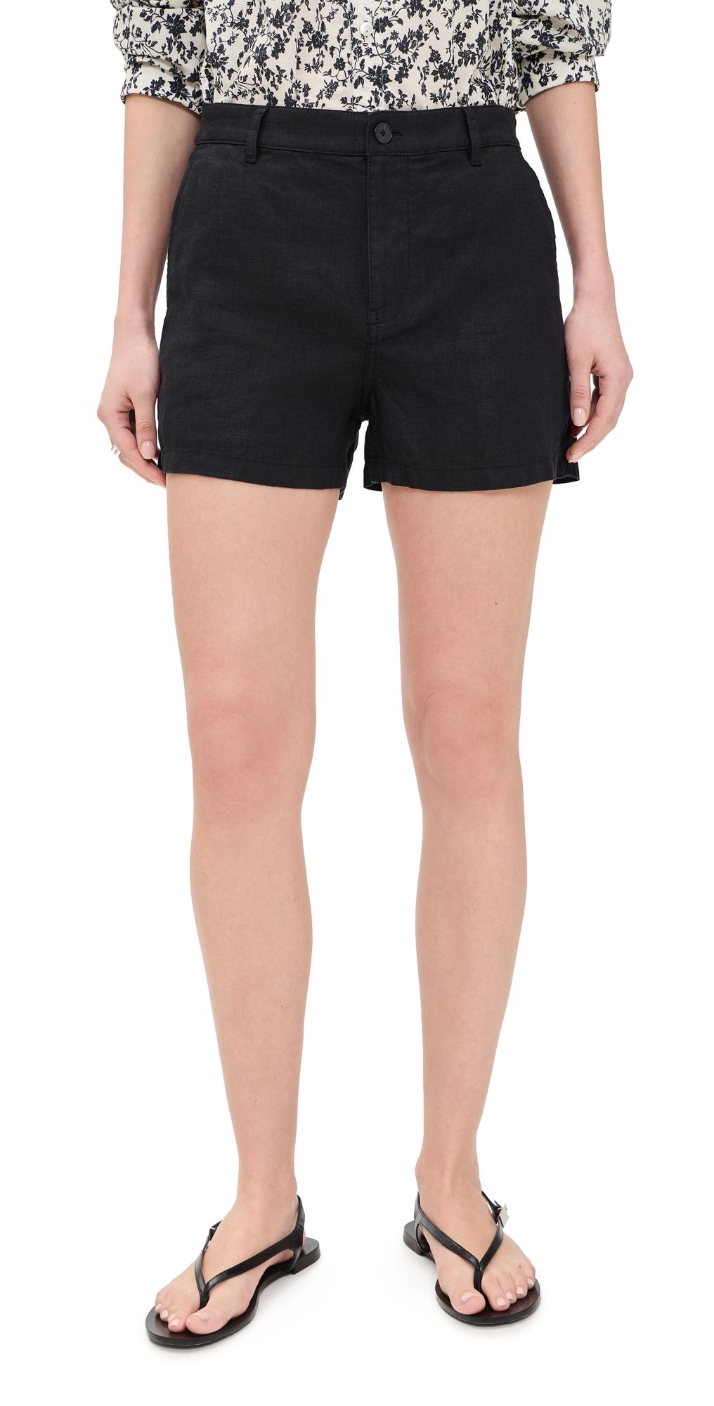 Madewell The Zoe Linen Shorts Jet Black 14